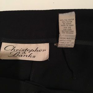 Black pants size14. Inseam 29”. Christopher Banks nice very little wear.